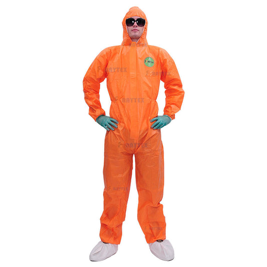 30203 Type 4/5/6 Disposable Microporous Non-Woven Safety Protective Coverall Biosecurity Suit With High Chemical Resistance