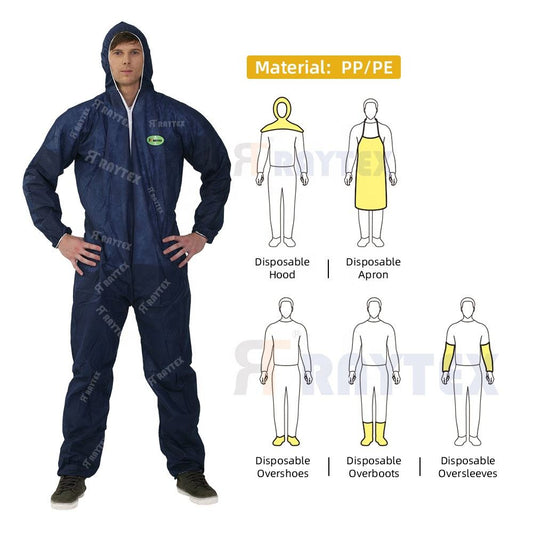 Wholesale High Quality Disposable Long Sleeve Coverall Suits PP Material Safety Workwear With High Protection