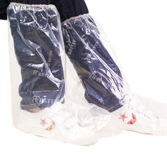 Anti-Slip Disposable High-Top Rain Boot Covers Waterproof Rubber and PE Overshoes Dustproof for Rainy Days