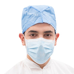 Unisex Disposable Non-Woven Blue Hair Net Surgical Hat Round Doctor Cap in SMS/PP Material