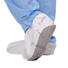 Custom Logo Accepted Disposable Durable Nonwoven PVC Sole Elastic Clean Room Application Safety Shoes Overalls