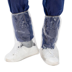 Anti-Slip Disposable High-Top Rain Boot Covers Waterproof Rubber and PE Overshoes Dustproof for Rainy Days