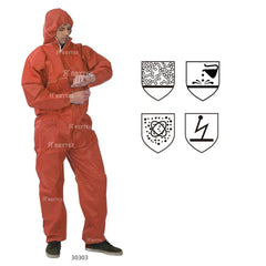 30303 Disposable Antistatic SMS Cleanroom Coverall Work Clothing Chemical Protection Safety Cleanroom Disposable Safety Clothing