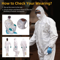 30203 Type 4/5/6 Disposable Microporous Non-Woven Safety Protective Coverall Biosecurity Suit With High Chemical Resistance