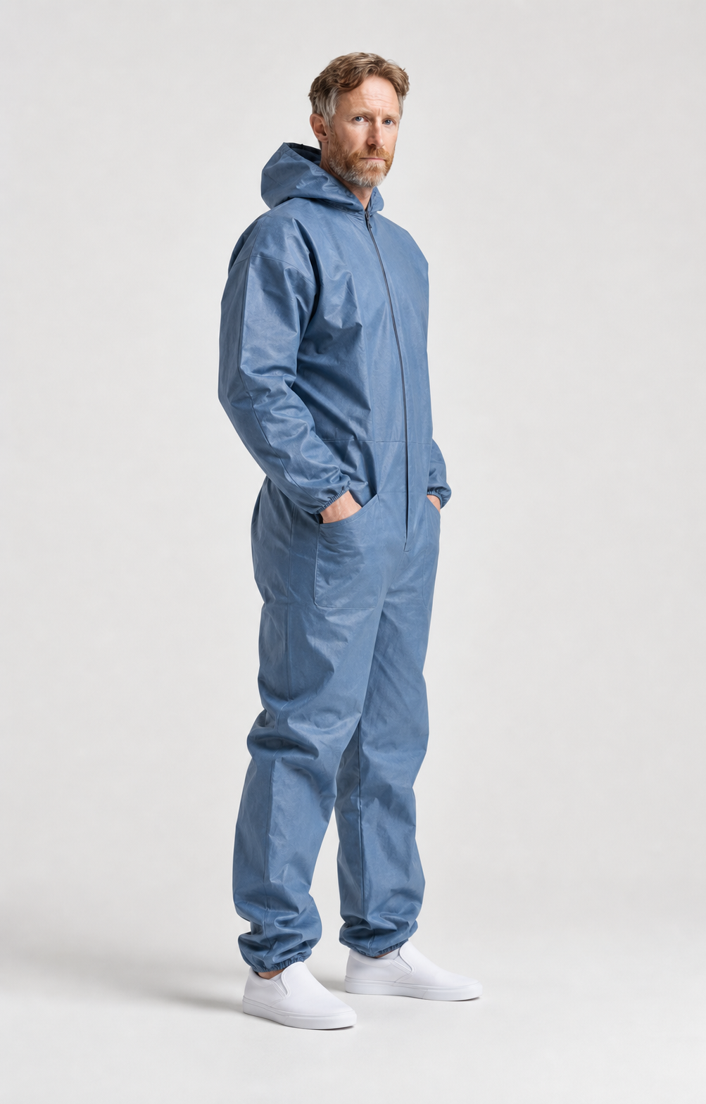 BioRAYGARD Cirrus 50 slate-blue SMS hooded protective coverall
