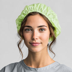 Disposable PLA/PBAT hair cover application view for routine hygiene programs