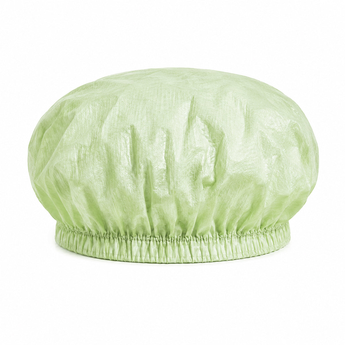 22-inch 65 gsm light green PLA/PBAT microporous bouffant cap on white background