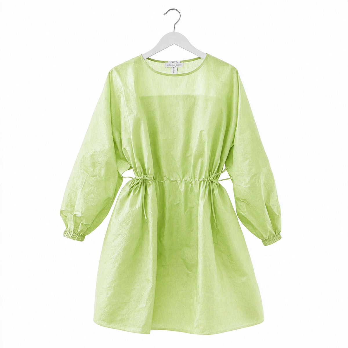 Green microporous isolation gown hanging product view