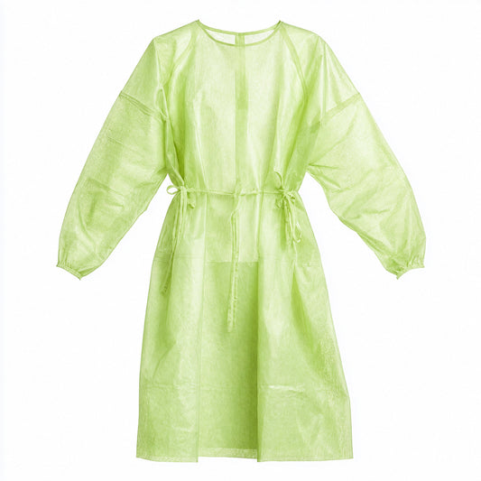 PLA/PBAT isolation gown full front product view