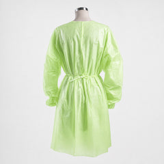 Rear product view of PLA/PBAT isolation gown