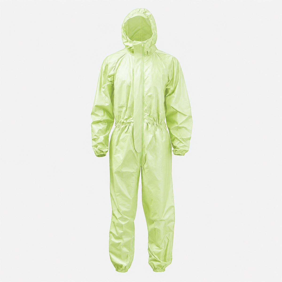 Green microporous disposable coverall front product view