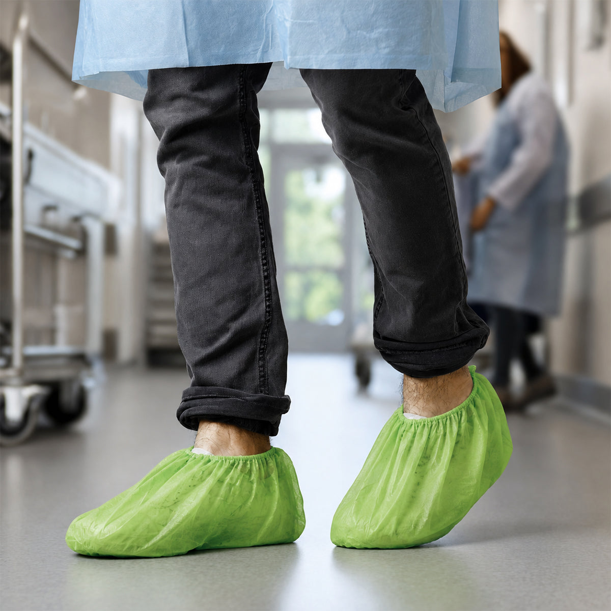 BioRAYGARD green shoe covers for routine controlled-access support