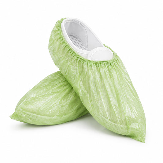PLA/PBAT disposable shoe covers angled product view