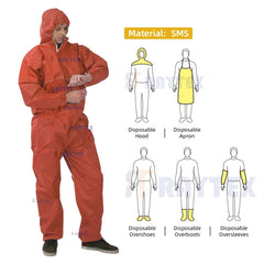 CE Certified Wholesale Safety Clothing Waterproof Disposable PPE Suit With Hood Protective Coverall for Chemicals