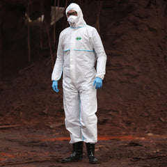 Type 4/5/6 Protective MP Disposable Microporous Antistatic Coveralls 30213 Cleanroom Work Clothing Water-Proof Function