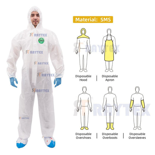 Customizable Disposable Microporous SMS Waterproof Protective Clothing Safety Suit Coverall Fast Delivery 30303 Workwear Pattern