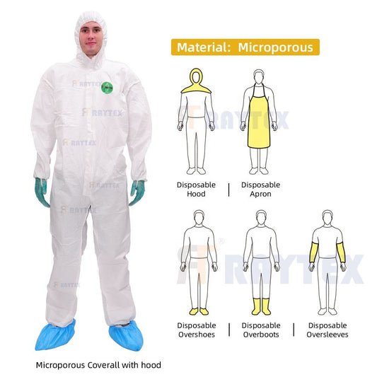 Customized 30203 Microporous EN1149 Anti-Static Disposable Protective Coverall Type 5B/6B Waterproof Biosecurity Work Clothing