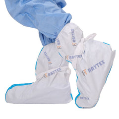 Medical Microporous Non Woven Disposable PE Shoes/Boot Cover Anti-Skid Waterproof with Heat-Sealed Seam Tape Safety Product