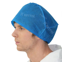 Unisex Disposable Non-Woven Blue Hair Net Surgical Hat Round Doctor Cap in SMS/PP Material