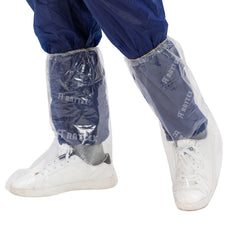 Anti-Slip Disposable High-Top Rain Boot Covers Waterproof Rubber and PE Overshoes Dustproof for Rainy Days