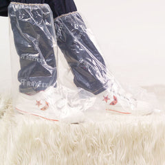 Anti-Slip Disposable High-Top Rain Boot Covers Waterproof Rubber and PE Overshoes Dustproof for Rainy Days