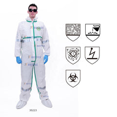 BRG-30223 Hooded Microporous Coverall