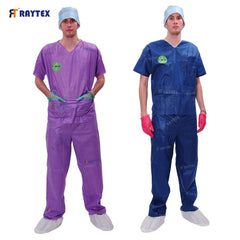Custom Designed 30-45g SMS Surgical Scrub Suit Medical Uniform Scrub Sets Unisex for Hospital Use Raytex Brand S-XXXL Sizes