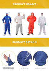 30303 CE Certified Disposable Protective Suit Work Clothing High Protection Hazardous Chemicals Light Liquids SMS Splashes