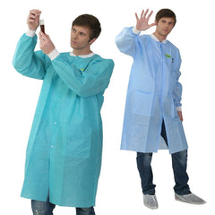 Wholesale Unisex Anti-Static SMS Disposable Adult Lab Coat Custom Logo Hospital Uniform Visitors Printed Medical Uniform OEM