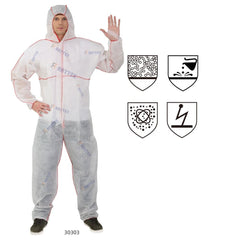 Disposable Antistatic SMS Cleanroom Coverall Safety Clothing 30303 Water-Proof for Chemical Protection