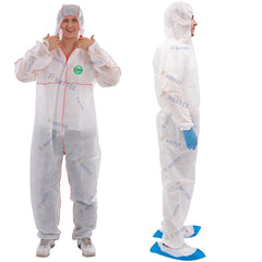 TYPE5/6 Protective 30303 Disposable Antistatic SMS 45g Full Coverall for Chemical Protection