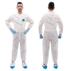 CE Certificate Disposable Polypropylene Coverall Disposable Overall With Collar Elastic at Cuffs