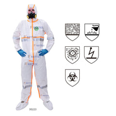 BRG-30223 Hooded Microporous Coverall