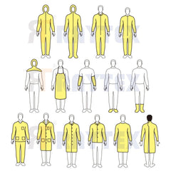 Customizable SMS Protective Antistatic Disposable Coverall Water-Proof and Sealed Seams with Tape Chemical Resistant Clothing